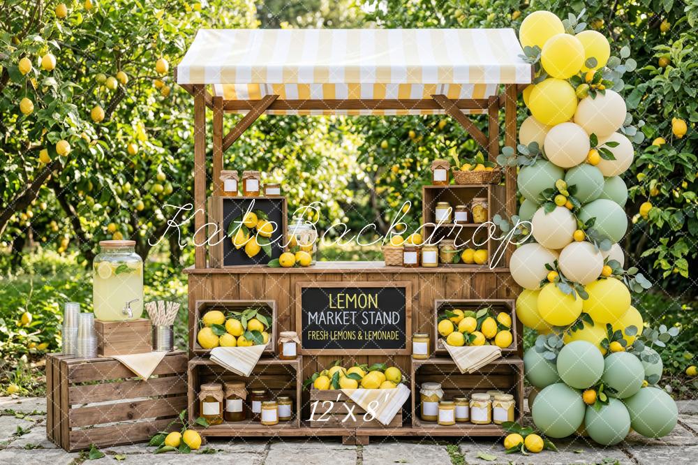 Kate Lemon Market Stand Balloons Trees Fleece Backdrop Designed by Patty Robert - Image 4