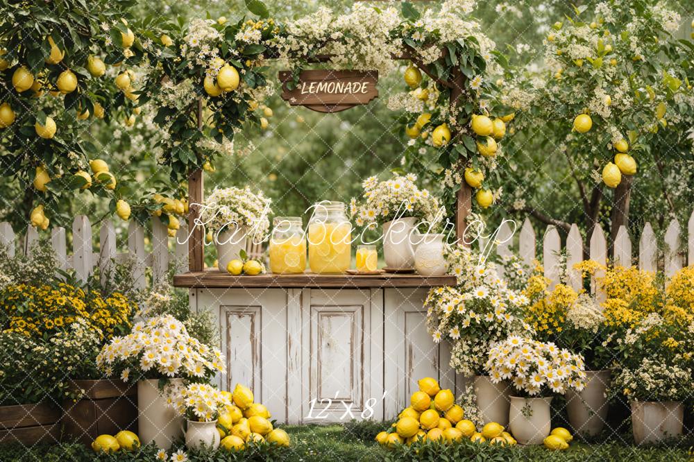 Kate Lemonade Stand Garden Fleece Backdrop Designed by Emstselch - Image 4