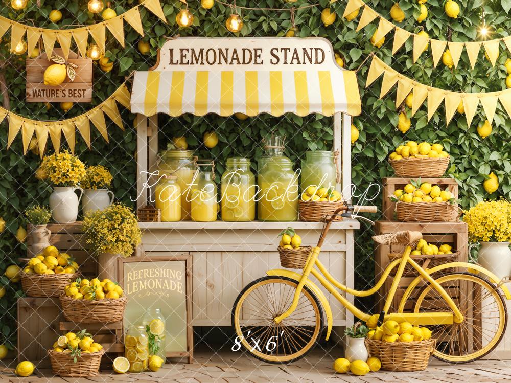 Kate Lemonade Stand Lemons Baskets Bicycle Fleece Backdrop Designed by Emetselch