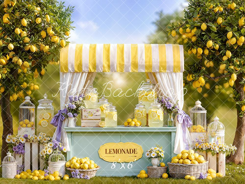 Kate Spring Lemonade Stand Lemons Backdrop Designed by Emetselch - Image 3