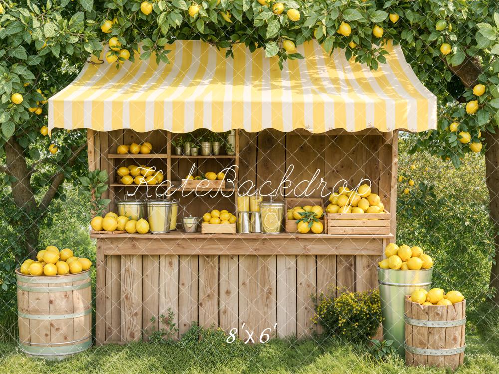 Kate Lemonade Stand Wooden Fleece Backdrop Designed by Emetselch