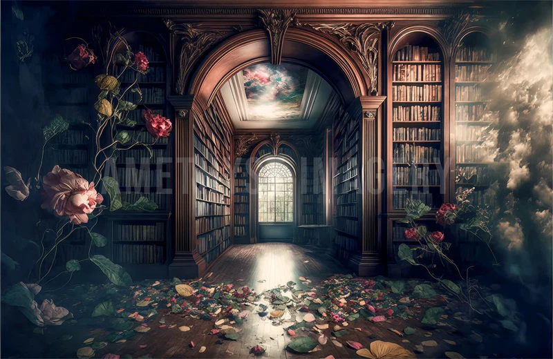 Kate Library Dreams Vintage Backdrop Designed by Angela Marie Photography - Image 3