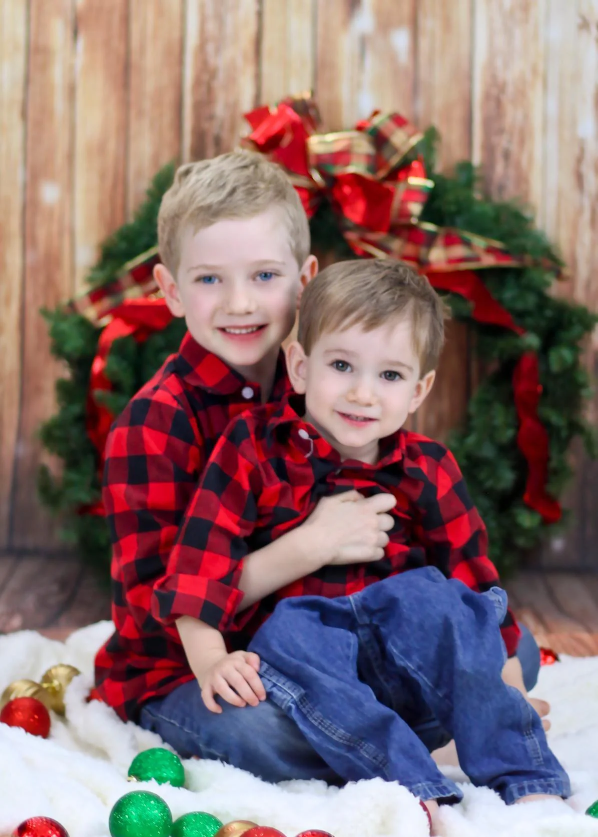 Kate Light Brown Woody Christmas Backdrop for Children Photography