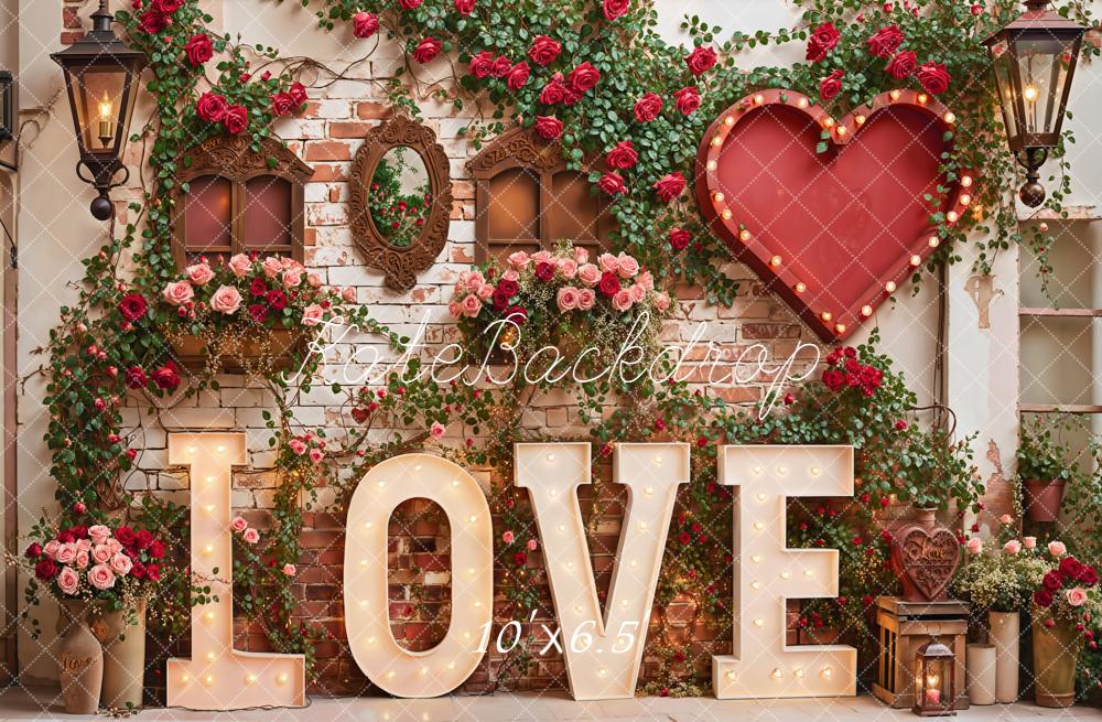 Kate Valentine Love Heart Roses Fleece Backdrop Designed by Emetselch - Image 2