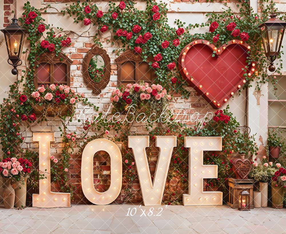 Kate Valentine Love Heart Roses Fleece Backdrop Designed by Emetselch - Image 3