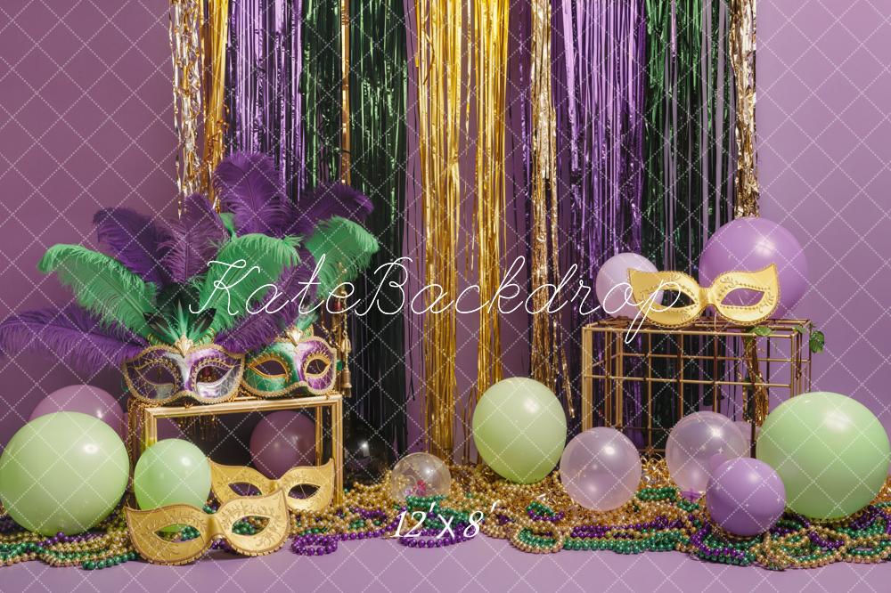 Kate Mardi Gras Masks Beads Streamers Backdrop Designed by Emstselch - Image 8