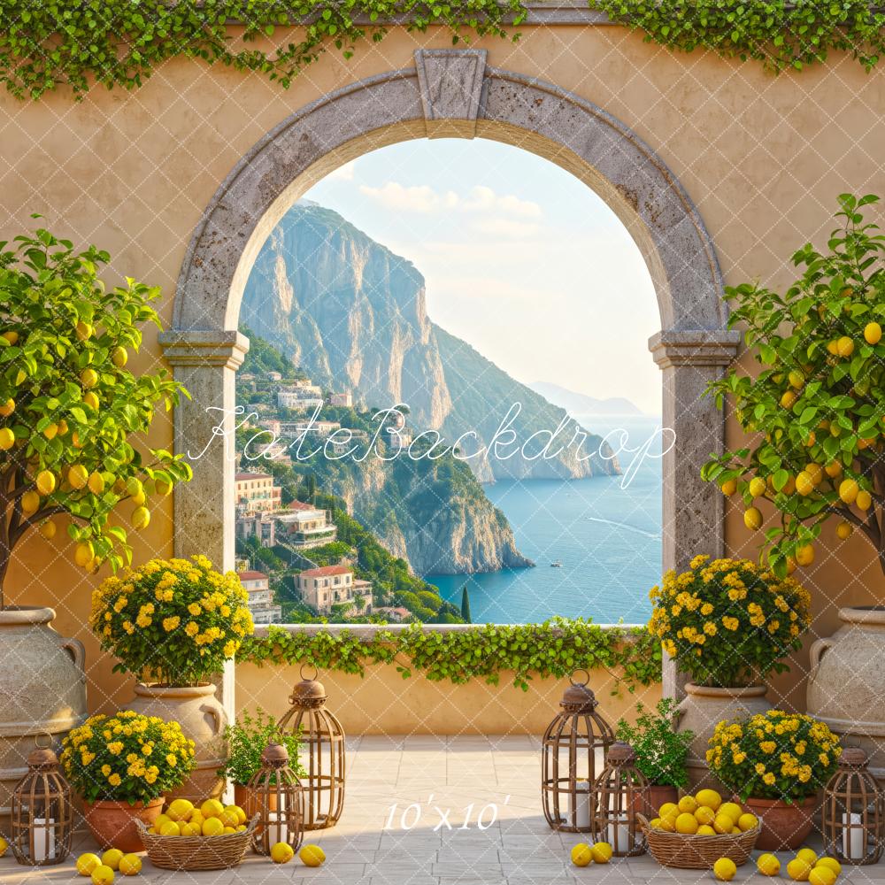 Kate Mediterranean Arch Lemons Ocean Backdrop Designed by Patty Robert - Image 7