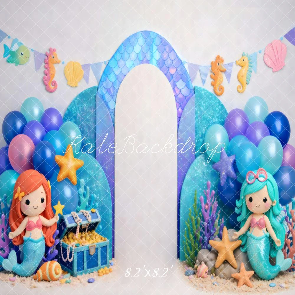 Kate Mermaid Arch Balloons Starfish Backdrop Designed by Vertigo Productions - Image 5