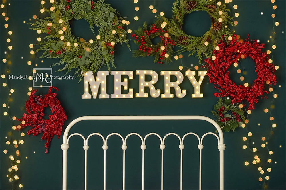 Kate Merry Christmas Headboard Sparkle Backdrop Designed By Mandy Ringe Photography - Image 2