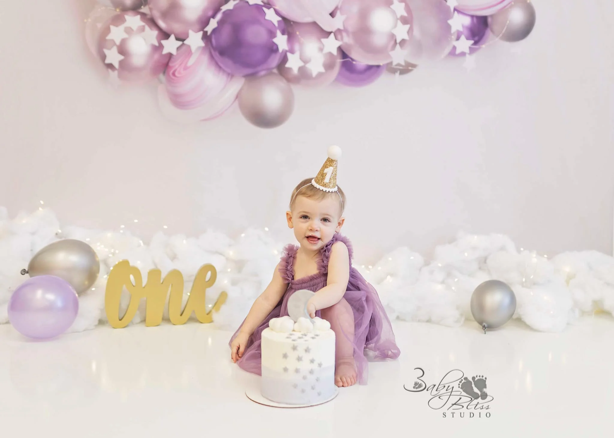 Kate Metallic Balloon Garland Space Backdrop Designed by Melissa King