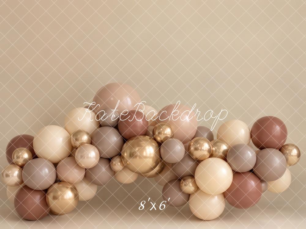 Kate Neutral Balloon Garland Fleece Backdrop Designed by Emetselch