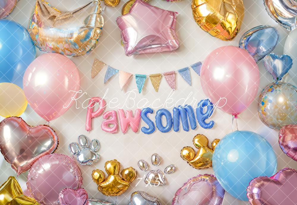 Kate Pet Birthday Pawsome Balloon Backdrop Designed by Emetselch