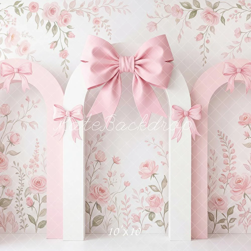 Kate Pink Arch Bows Floral Walls Backdrop Designed by Patty Robert - Image 7