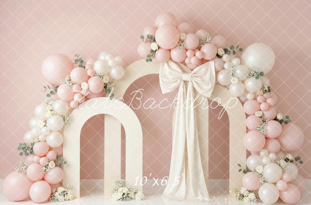 Kate Pink Balloon Arch Garland Fleece Backdrop Designed by Patty Robert - Image 2