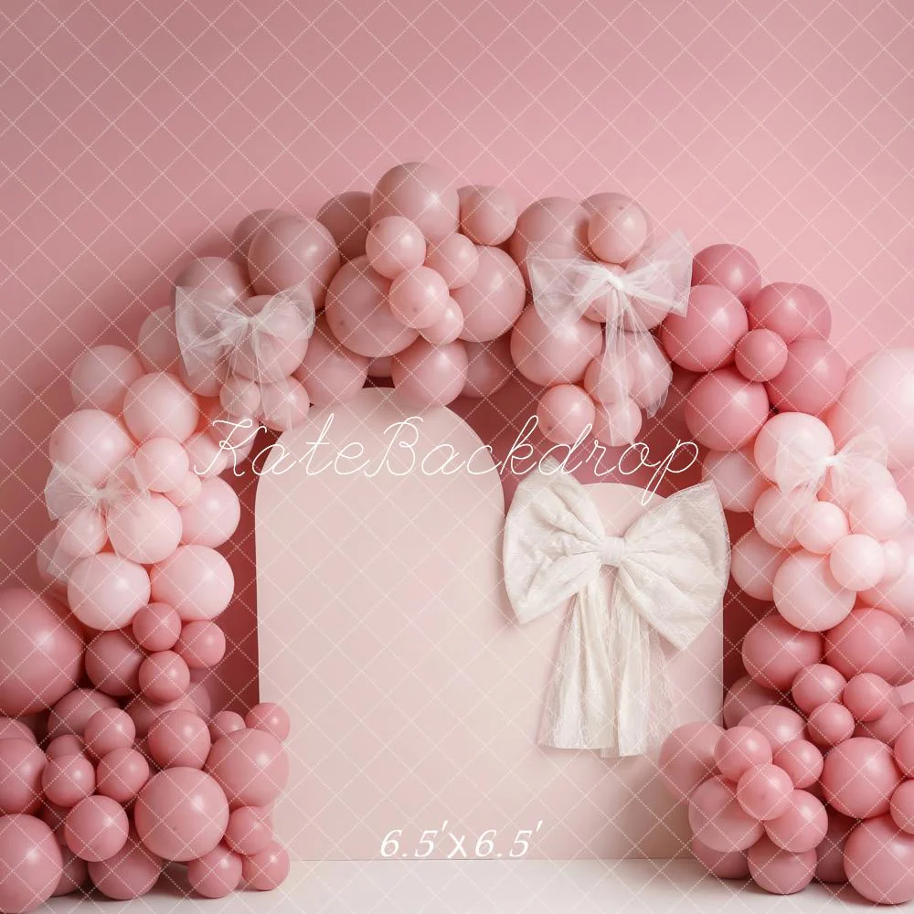 Kate Pink Balloon Arch Tulle Bows Backdrop Designed by Patty Robert - Image 2