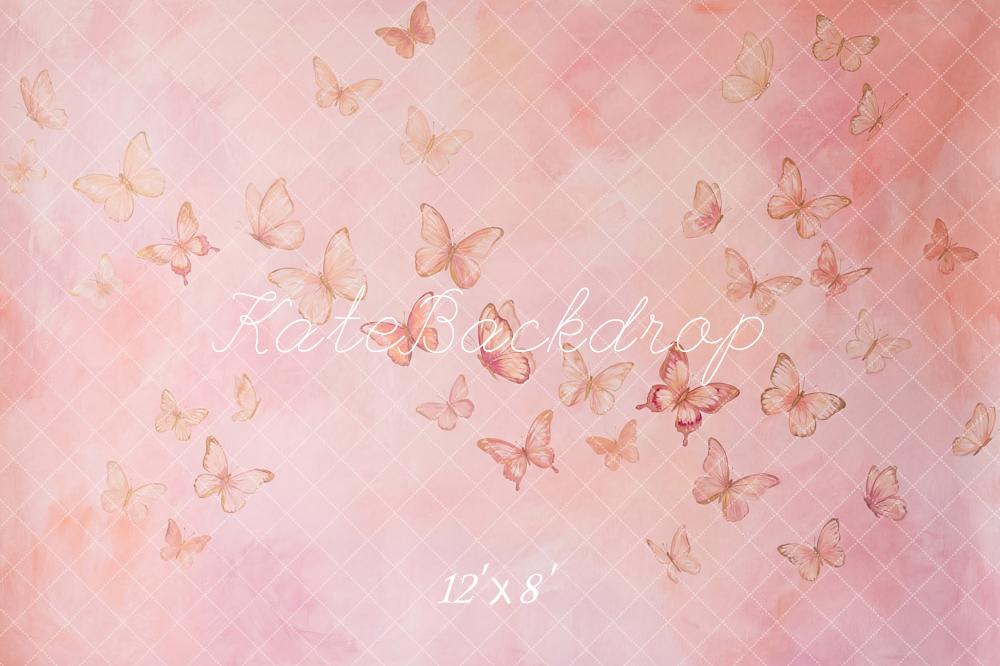 Kate Pink Butterflies Gradient Fleece Backdrop Designed by Patty Robert - Image 4