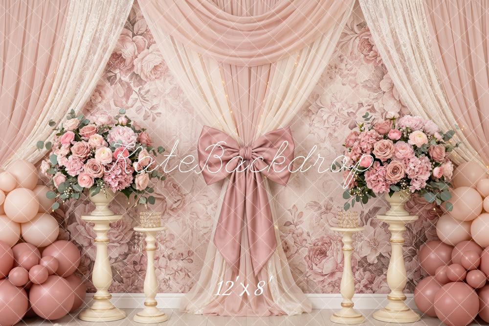 Kate Pink Floral Curtain Balloons Backdrop Designed by Patty Robert - Image 8
