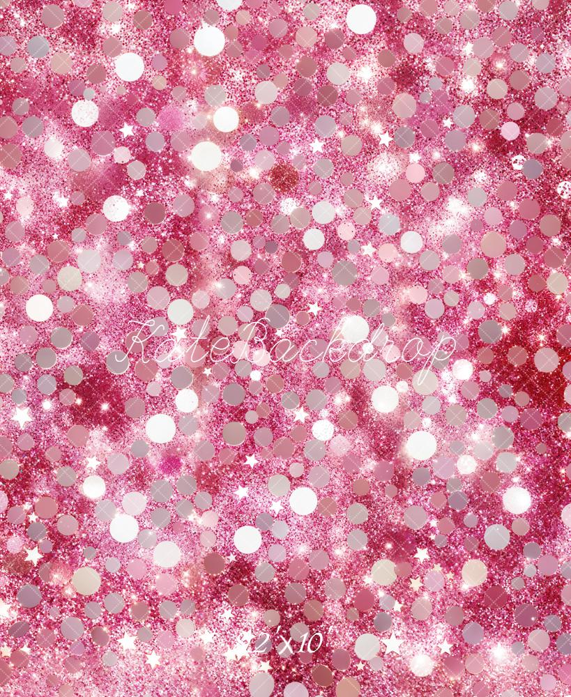 Kate Pink Glitter Bokeh Stars Backdrop Designed by Emetselch - Image 6