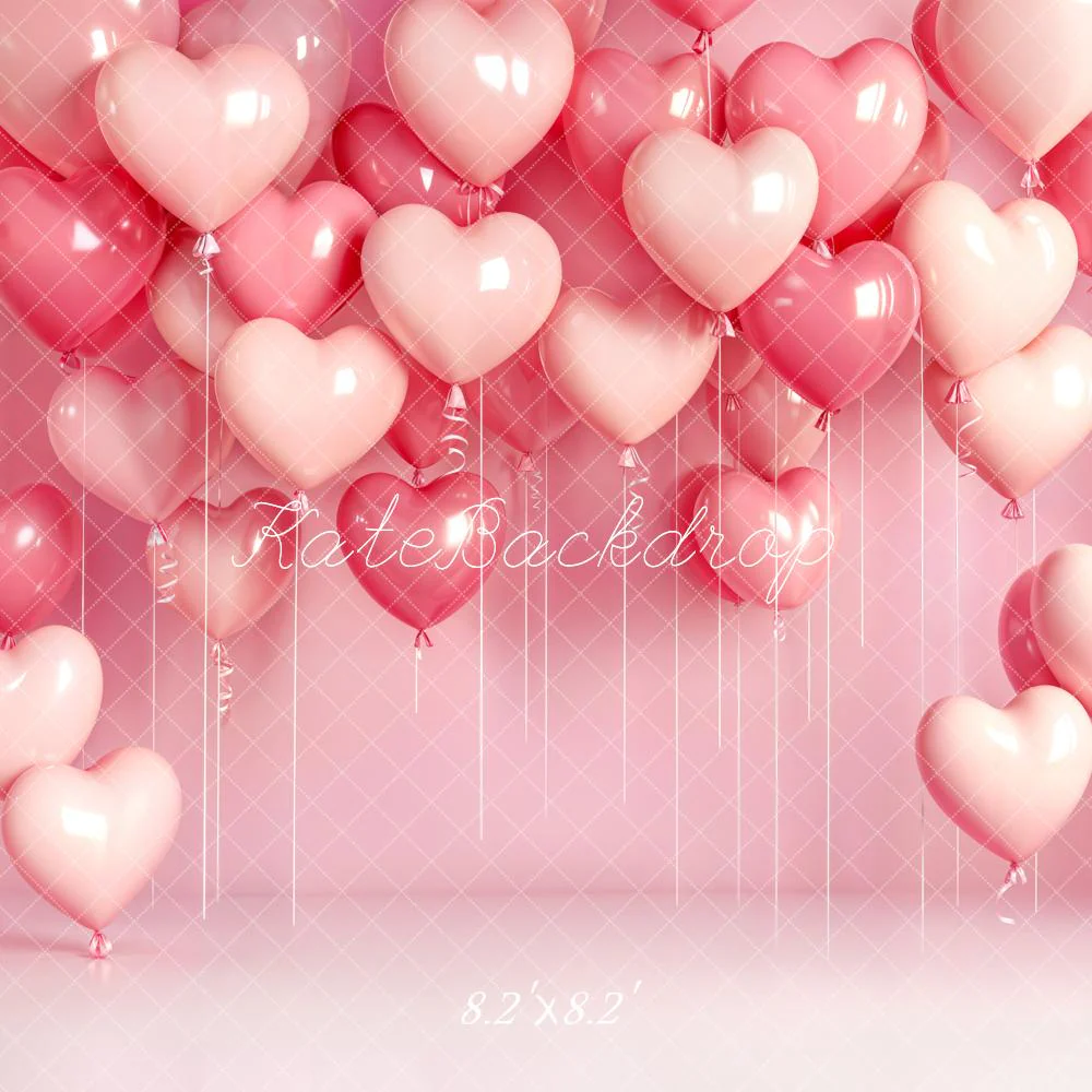 Kate Pink Heart Balloons Valentine Backdrop Designed by Emstselch - Image 5