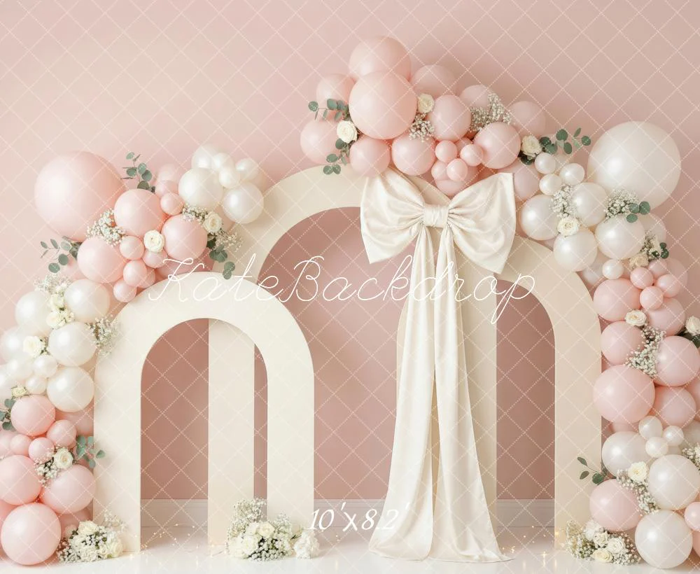 Kate Pink White Balloons Arch Backdrop Designed by Patty Robert - Image 6