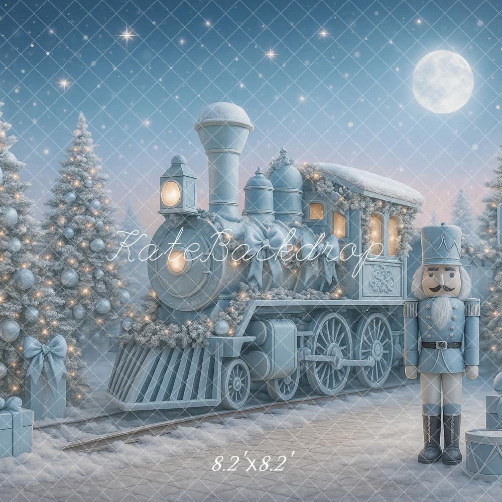 Kate Christmas Polar Train Nutcracker Blue Backdrop Designed by Ashley Paul - Image 5