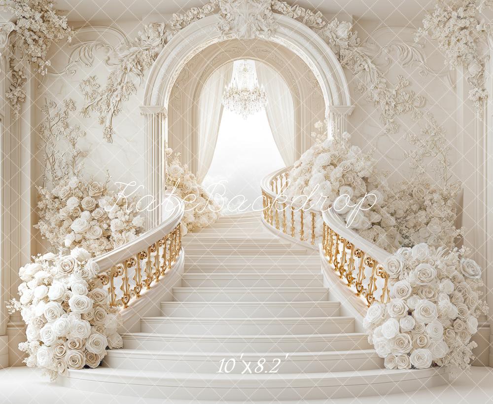 Kate Prom Grad Cascading Stairs White Backdrop Designed by Mini MakeBelieve - Image 5