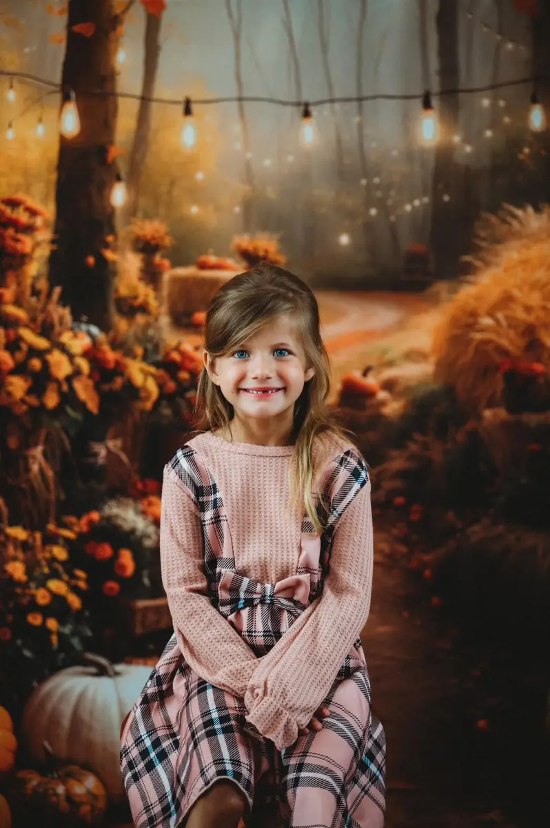 Kate Pumpkin Maple Forest Path Backdrop Designed by Emetselch