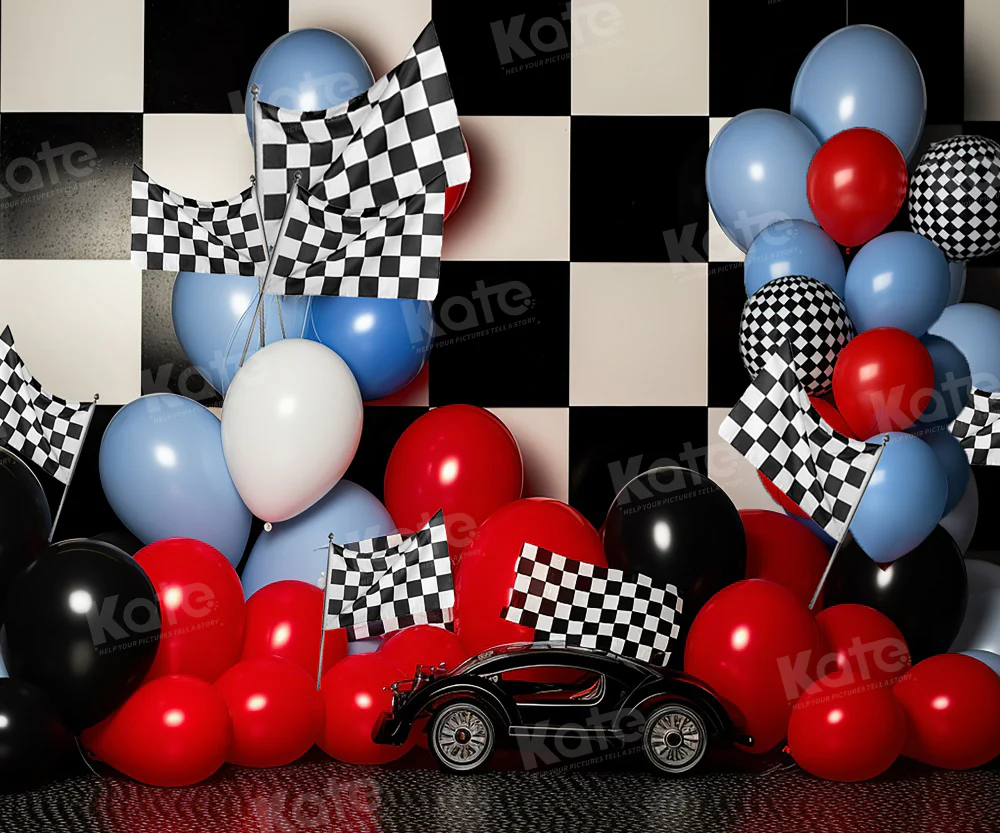 Kate Race Boy Birthday Balloon Cake Smash Backdrop for Photography - Image 5