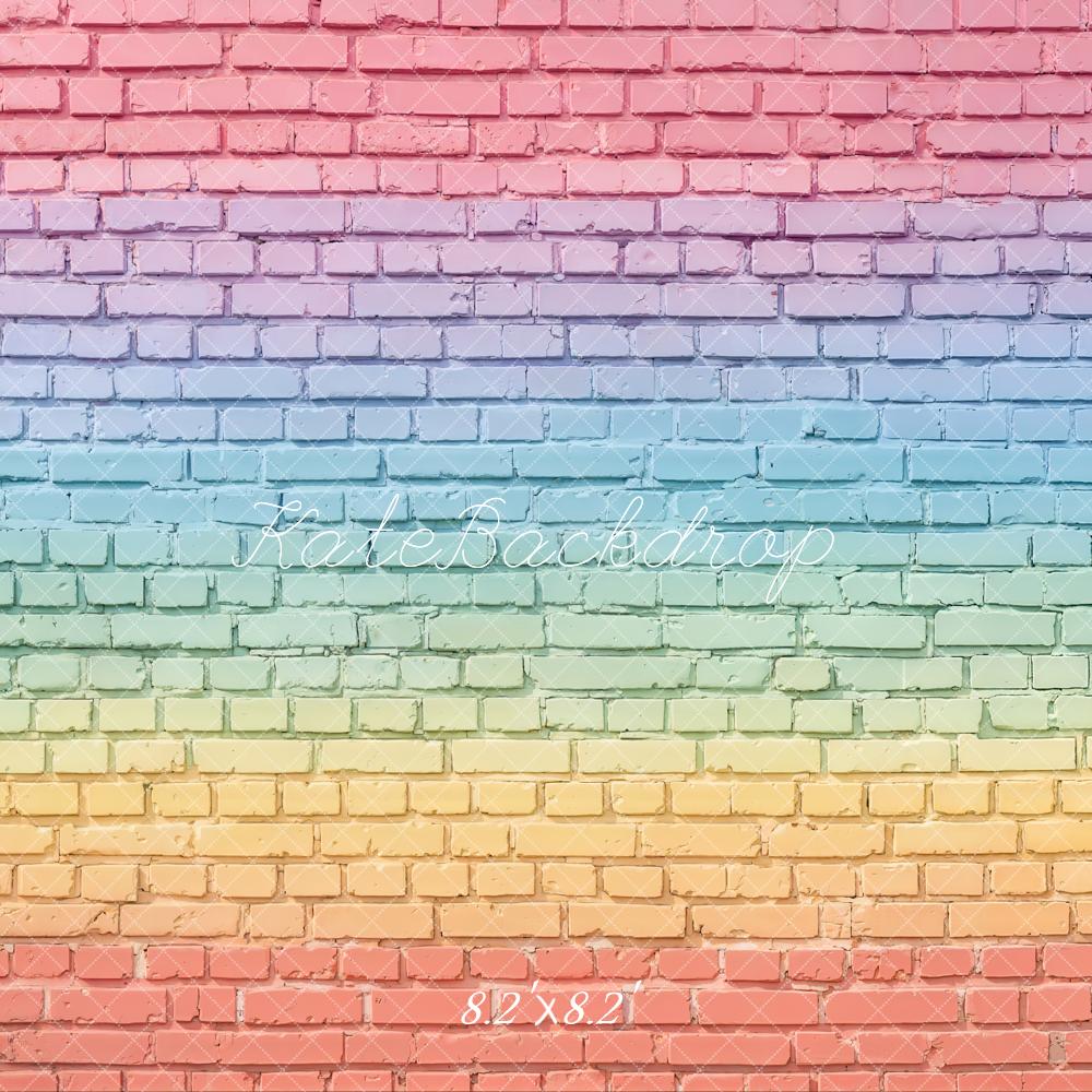 Kate Rainbow Gradient Brick Wall Backdrop Designed by Chain Photography - Image 5
