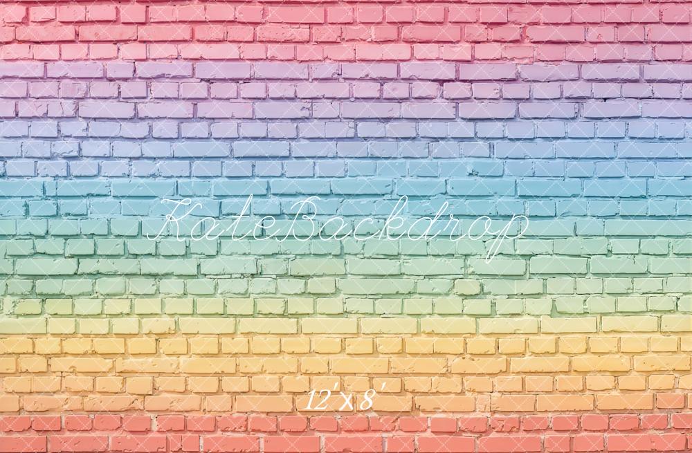 Kate Rainbow Gradient Brick Wall Backdrop Designed by Chain Photography - Image 8