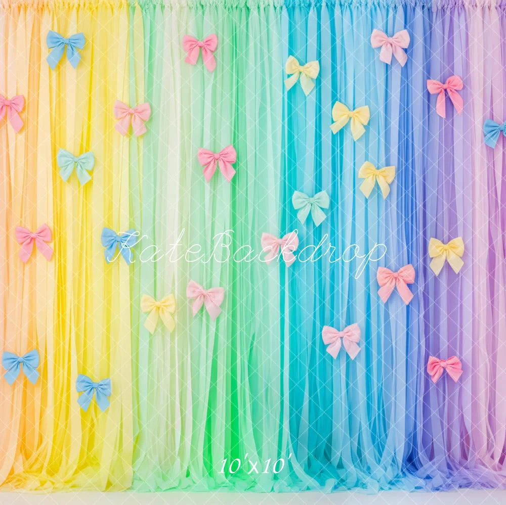 Kate Rainbow Tulle Bow Curtains Backdrop Designed by Patty Robert - Image 7