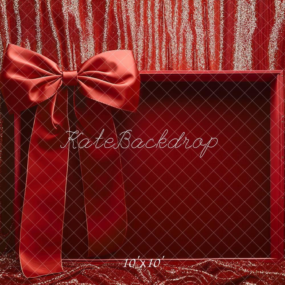 Kate Red Ribbon Gift Box Glitter Backdrop Designed by Emetselch - Image 5