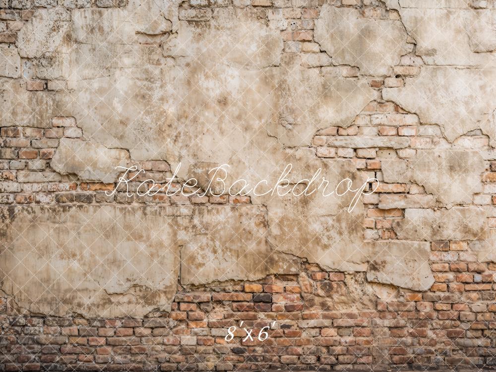 Kate Retro Beige Damaged Brick Wall Backdrop Designed by Kate Image - Image 5