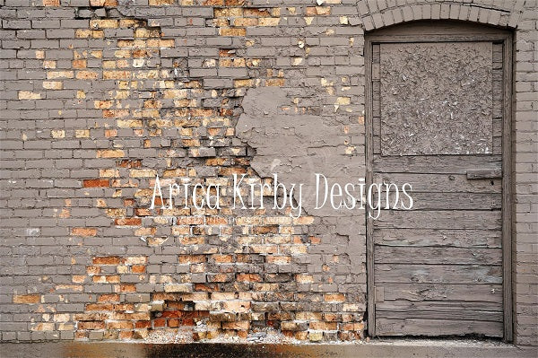 Kate Retro Damaged Wall and Door Backdrop for Photography Designed by Arica Kirby