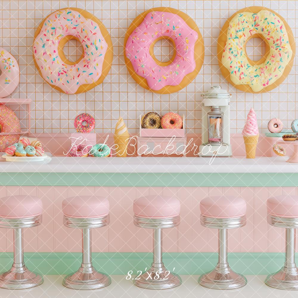 Kate Retro Diner Donuts Pastel Backdrop Designed by Patty Robert - Image 5