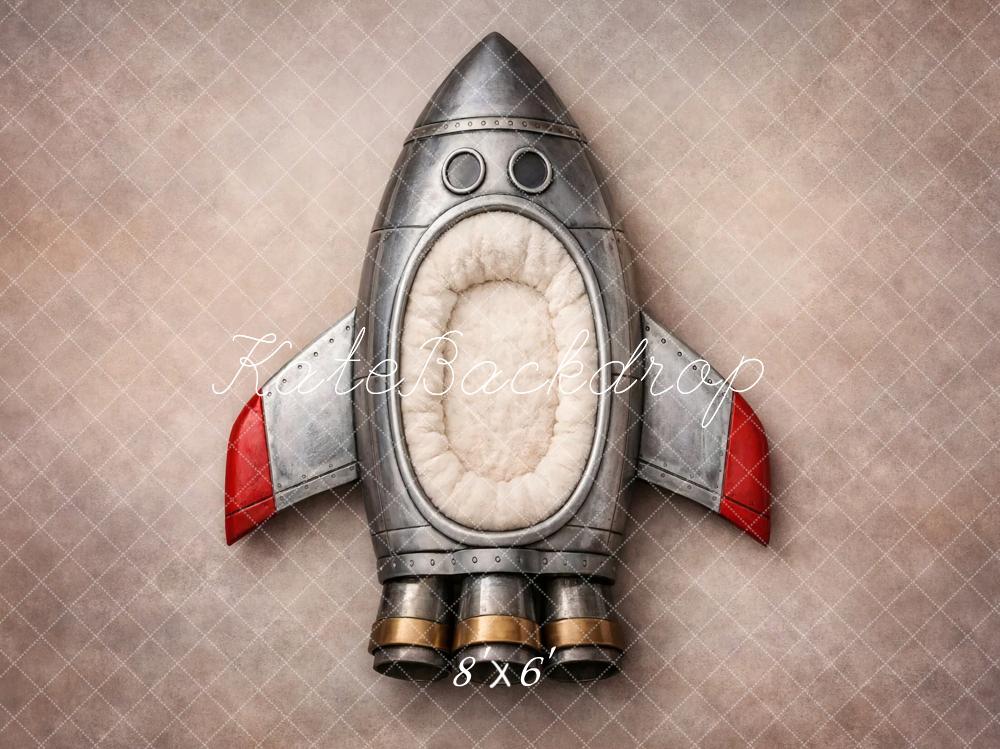 Kate Rocket Ship Red Fins Neutral Backdrop Designed by Vertigo Productions - Image 3