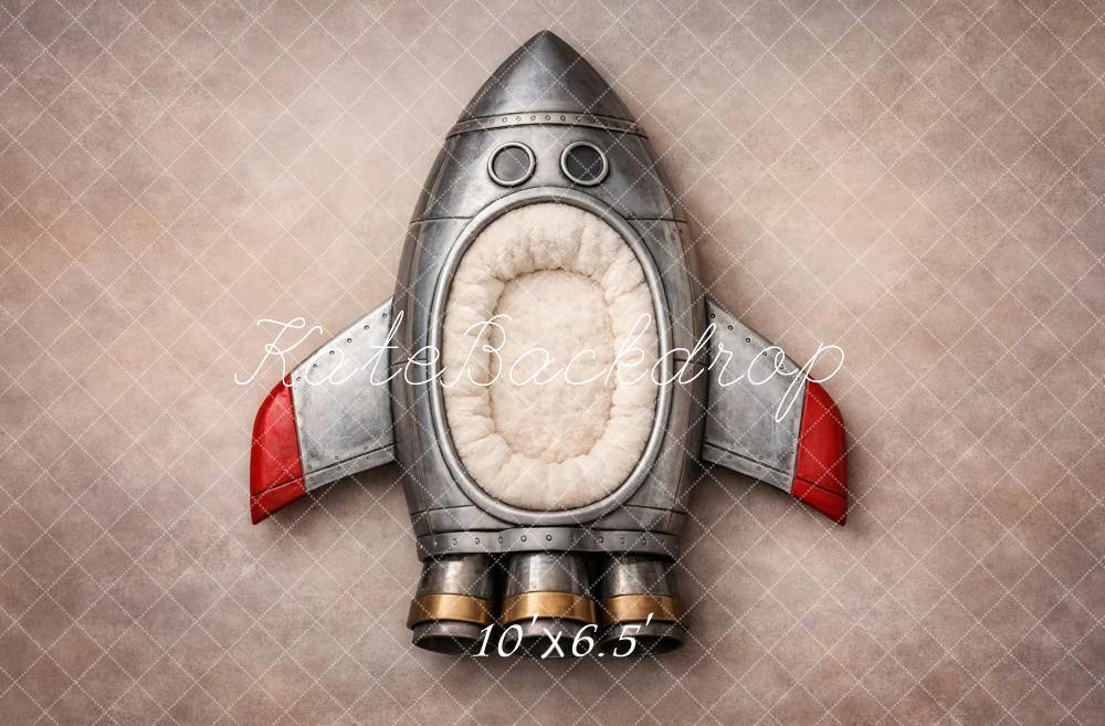 Kate Rocket Ship Red Fins Neutral Backdrop Designed by Vertigo Productions - Image 4