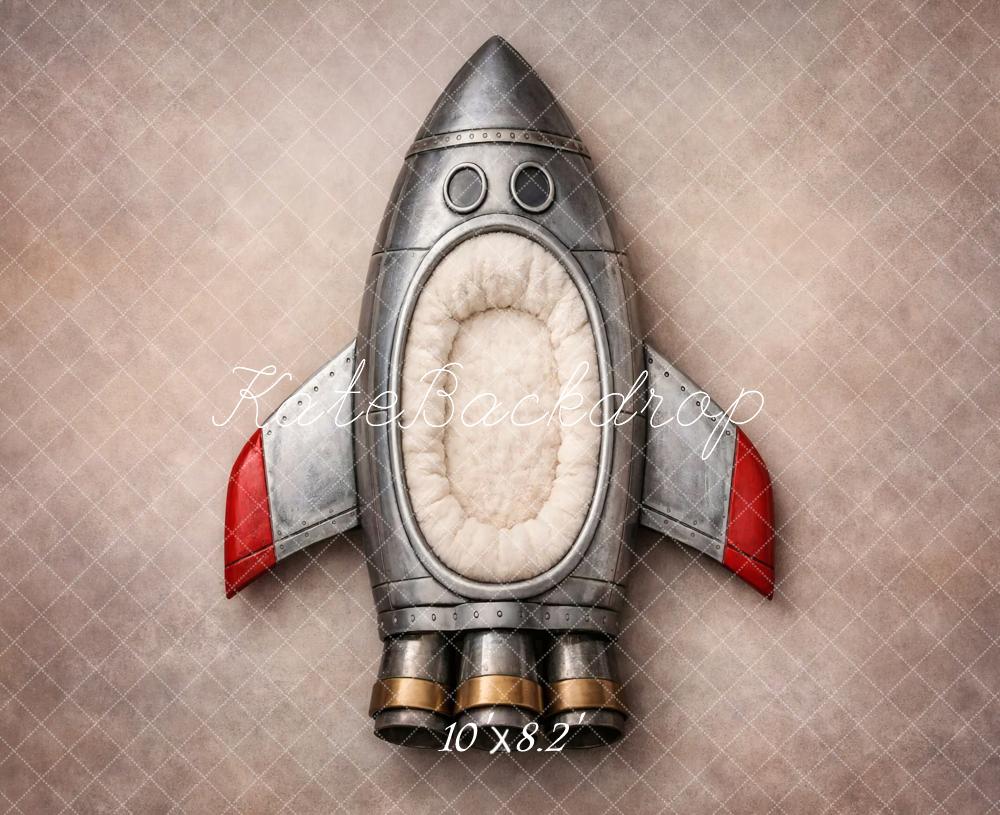 Kate Rocket Ship Red Fins Neutral Backdrop Designed by Vertigo Productions - Image 6