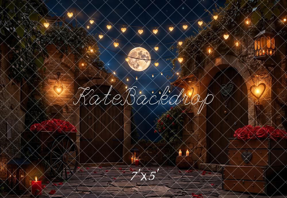 Kate Romantic Courtyard Heart Lights Moonstone Backdrop Designed by Emetselch