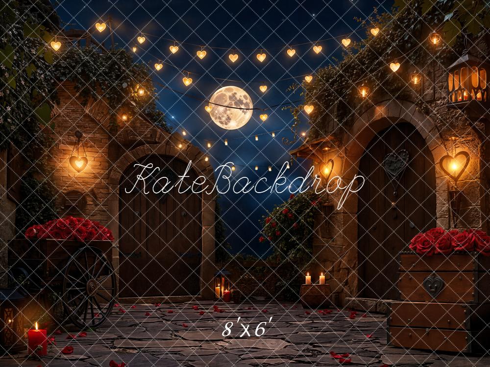 Kate Romantic Courtyard Heart Lights Moonstone Backdrop Designed by Emetselch - Image 3