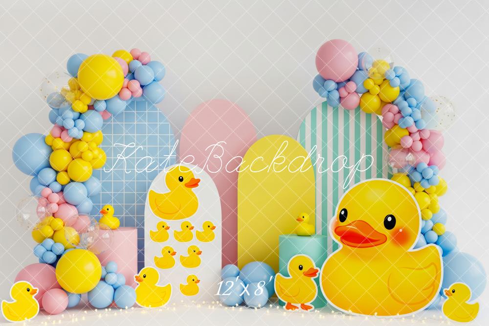 Kate Rubber Duck Balloons Pastel Panels Fleece Backdrop Designed by Patty Robert - Image 4