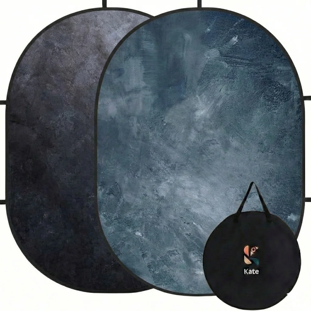 Kate Rust Abstract Texture/Abstract Grey Blue Texture Collapsible Backdrop Photography 5X6.5ft(1.5x2m)