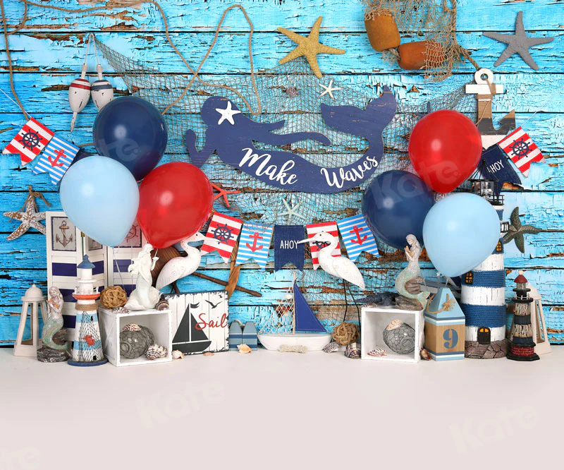 Kate Sailor Cake Smash Balloon Children Backdrop for Photography - Image 3