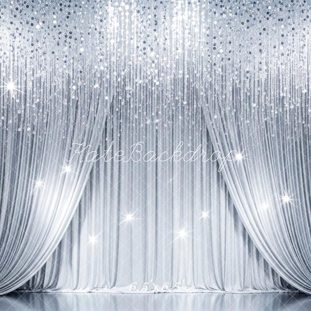 Kate Silver Curtain Sparkle Glitter Backdrop Designed by Patty Robert - Image 2