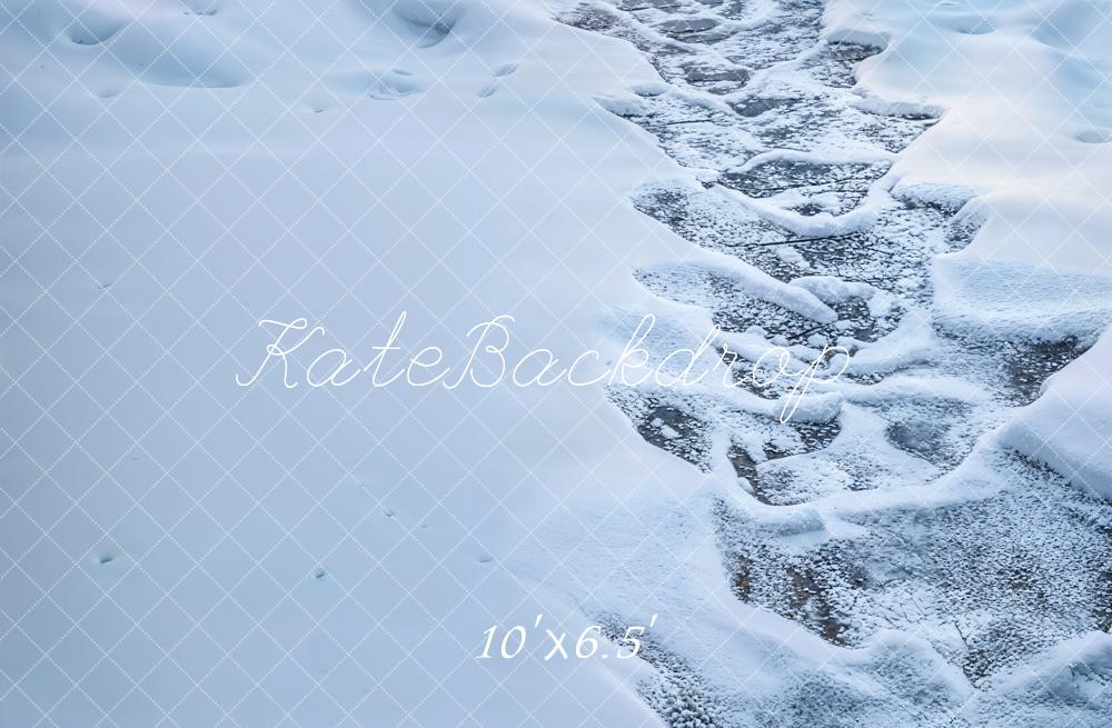 Kate Snow Path Frosted Ground Fleece Backdrop Designed by Kate Image - Image 2