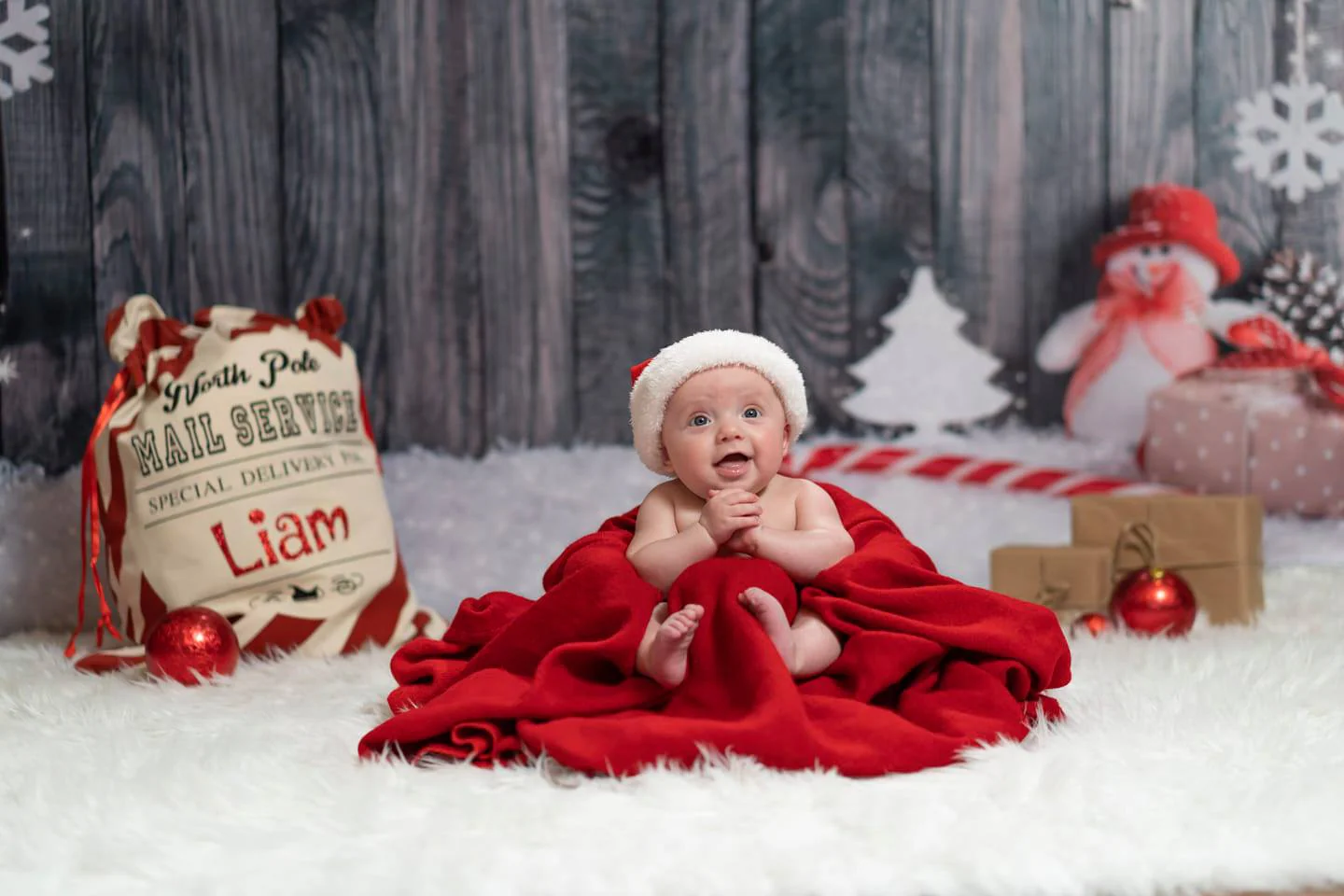 Kate Snowflake Decoration Gray Wooden Background for Christmas Photography