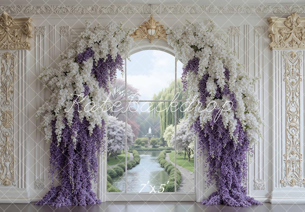Kate Spring Arch Ornate Window Garden Backdrop Designed by Mini MakeBelieve