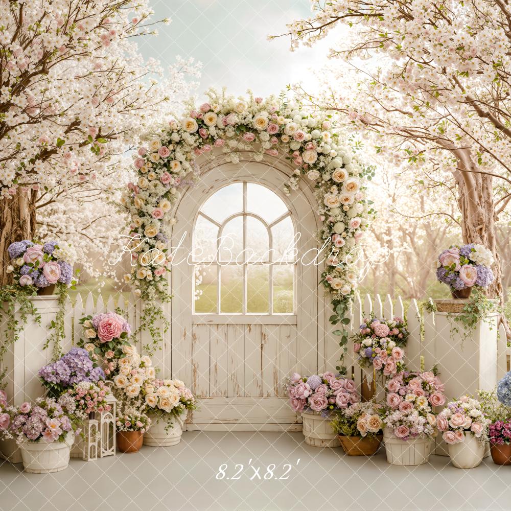 Kate Spring Blossom Arch White Gate Backdrop Designed by Emstselch - Image 5