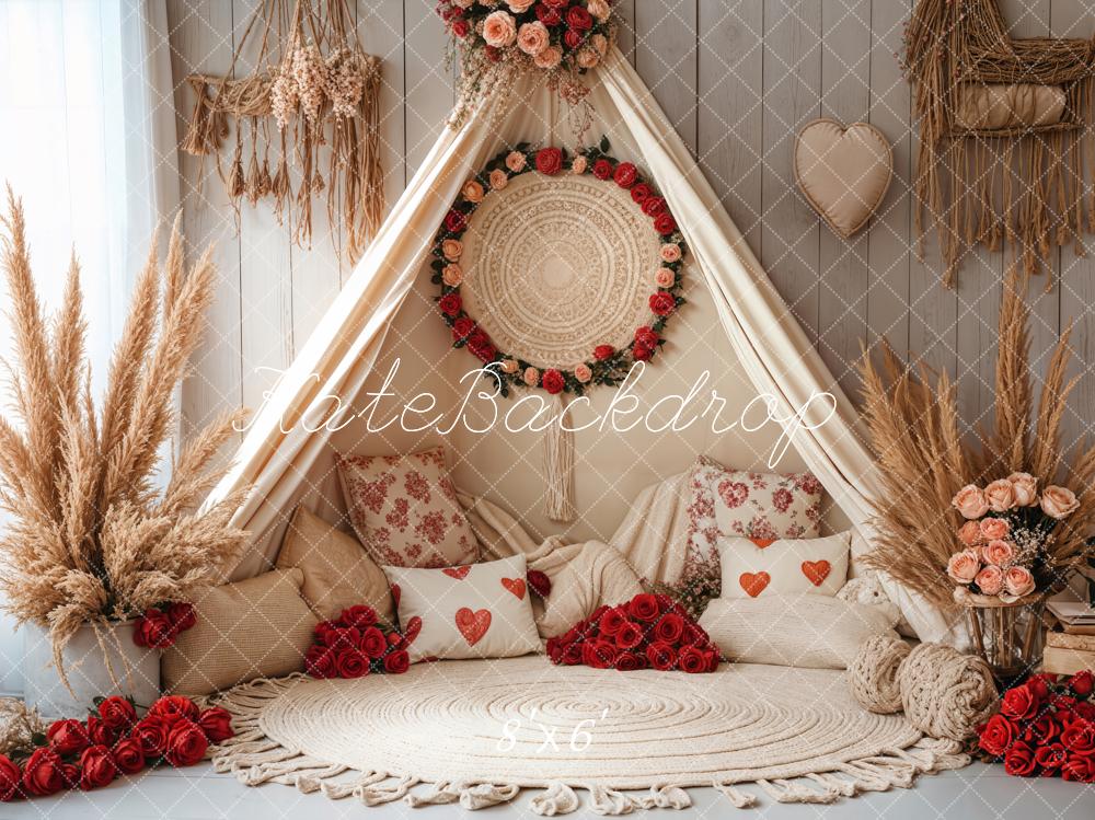 Kate Spring Valentine Boho Romantic Floral Tent Backdrop Designed by Emetselch - Image 9