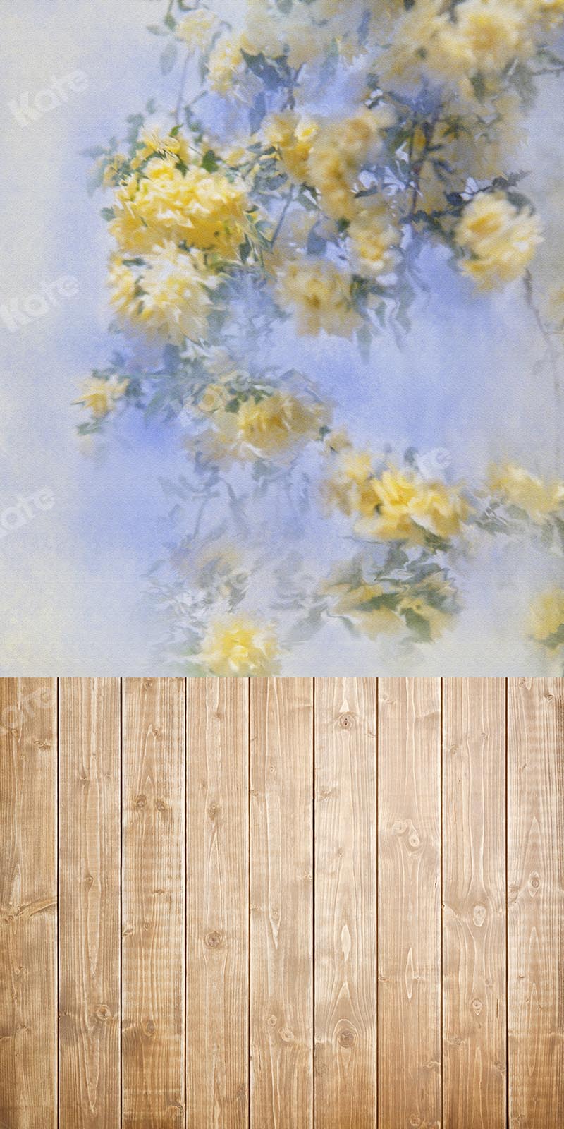 Kate Spring Floral Backdrop with wood floor part (fabric) Designed by Chain Photography - Image 5